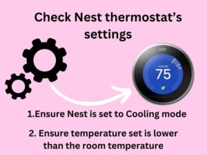 Nest Thermostat compressor not turning on - Check Thermostat Settings